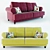 Elegant Flamenco Sofa, Belarus-made 3D model small image 1