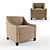 Elegant Corinna Armchair 3D model small image 2