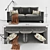 Sleek Suede Sofa Set 3D model small image 2