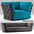 Stylish Varaschin Obi Sofa 3D model small image 1