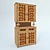 Wooden Glass Insert Sideboard 3D model small image 1