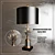 Elegant Charles Lotus Table Lamp 3D model small image 1