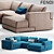 Luxurious Sloane Sofa by Fendi Casa 3D model small image 1