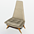 Sleek Mid Century Chair 3D model small image 2