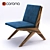 Kosmaj-inspired Walnut Armchair 3D model small image 1