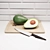 Avocado Kitchen Set: Cutting Board & Knife 3D model small image 2