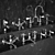 Burlington Basin Tap Set with 4 Handle Styles 3D model small image 1