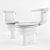 Classica Toilet and Bidet Set 3D model small image 2