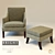 Comfy Fabric Wood Bernie Armchair 3D model small image 2