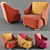 British Isle Inspired Vectis Armchair 3D model small image 1