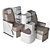 Luxury VIP Aircraft Seat 3D model small image 3