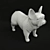 Delft Ceramic Bulldog: Stylish Table Decor 3D model small image 3