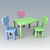 Mammut Kids Furniture Set: Table & Chairs 3D model small image 1