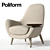 Poliform Mad King Chair with Writing Desk 3D model small image 1