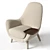 Poliform Mad King Chair with Writing Desk 3D model small image 2