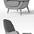 Poliform Mad King Chair with Writing Desk 3D model small image 3