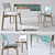 Tropical Green Desk & Stylish Chairs 3D model small image 1