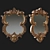 Classic Oak Carved Mirror 3D model small image 1