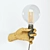 Title: Wooden Hand Wall Lamp 3D model small image 1