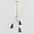 Bronze Rod 3-Light Chandelier 3D model small image 2