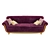 1930's Art Deco Style Sofa 3D model small image 1