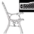 Classic Cast Iron Garden Bench 3D model small image 3