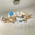 Elegant Metal and Ceramic Chandelier 3D model small image 1