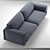 Modern Scandinavian 3 Seater Sofa 3D model small image 3