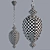 Antique Bronze Glass Plate Pendant 3D model small image 3