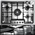 Whirlpool AKM 487 IX 5-Burner Hob 3D model small image 1
