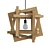 Rustic Wooden Chandelier 3D model small image 3