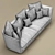 Elegant Rolf Benz Tondo Sofa 3D model small image 3