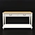 Sophisticated White Console with Elegant Walnut Top 3D model small image 1