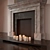 English Classic Fireplace with Mirror 3D model small image 2