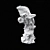 Iguana Plaster Sculpture 3D model small image 2