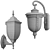 European Antique Outdoor Wall Lamp 3D model small image 2
