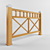 Wooden Terrace Fencing 3D model small image 2