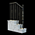 Elegant Staircase and Railing 3D model small image 2