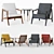 Modern Mid-Century Natural Armchair 3D model small image 1