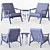 Modern Mid-Century Natural Armchair 3D model small image 3