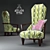 Italian Atelier Moba Ziggy Accent Chair 3D model small image 1