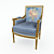 Elegant Textured Arm Chair 3D model small image 1