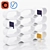 Modular Bookshelf - Cappellini's Elegant White Rack 3D model small image 1