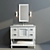 Modern White Bathroom Vanity 3D model small image 1