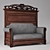 Restored 19th Century Antique Sofa 3D model small image 2