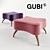 Gubi Bonaparte Pouf - Danish Designed Pink and Purple Ottoman 3D model small image 1