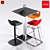 Infiniti Plano + 3 Stools: Sleek Design and Versatility 3D model small image 2