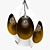 Calyx White/Gold Pendant Lamp 3D model small image 2