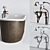 Ambra Copper-Clad Bath with Coventry Faucet 3D model small image 3