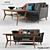 Rufus Retro 2-Seater: Contemporary Style 3D model small image 1